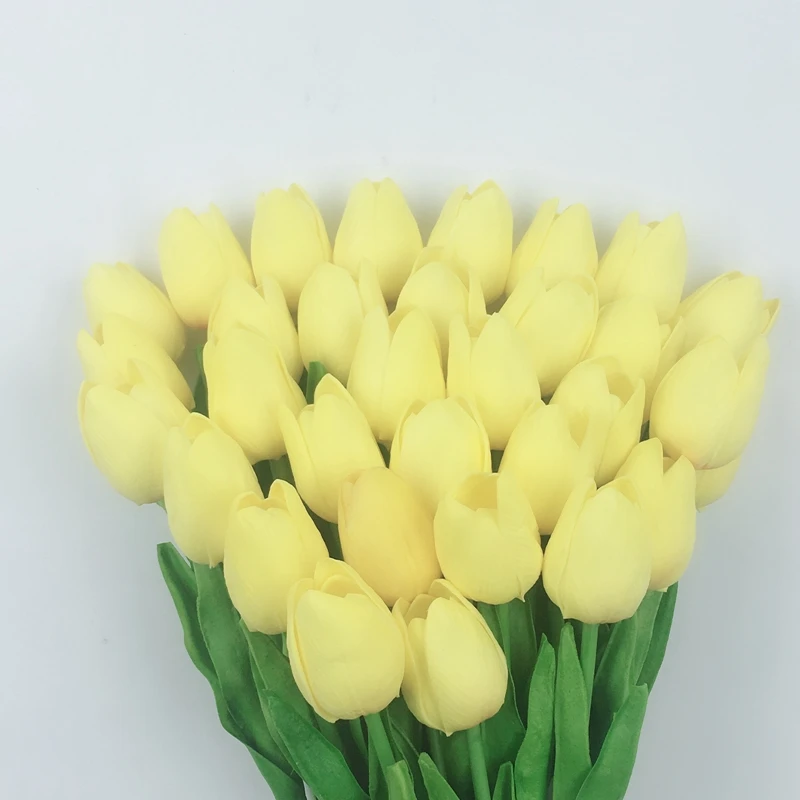 20 шт./лот цветок тюльпана из искусственной кожи настоящий свадебный букет