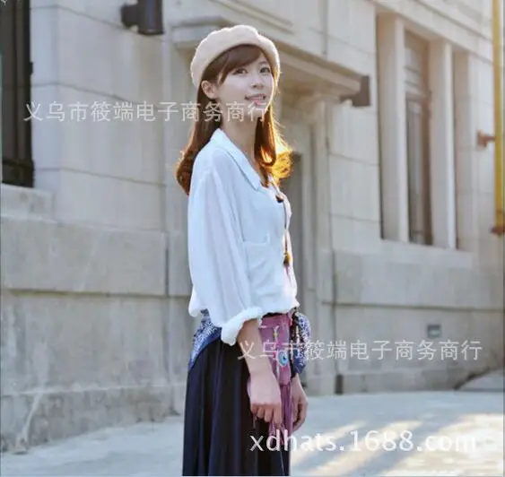 Hot Sell Cheap Fashion New Women Wool Solid Color Beret Female Bonnet Caps Winter All Matched Warm Walking Hat Cap 20 Color