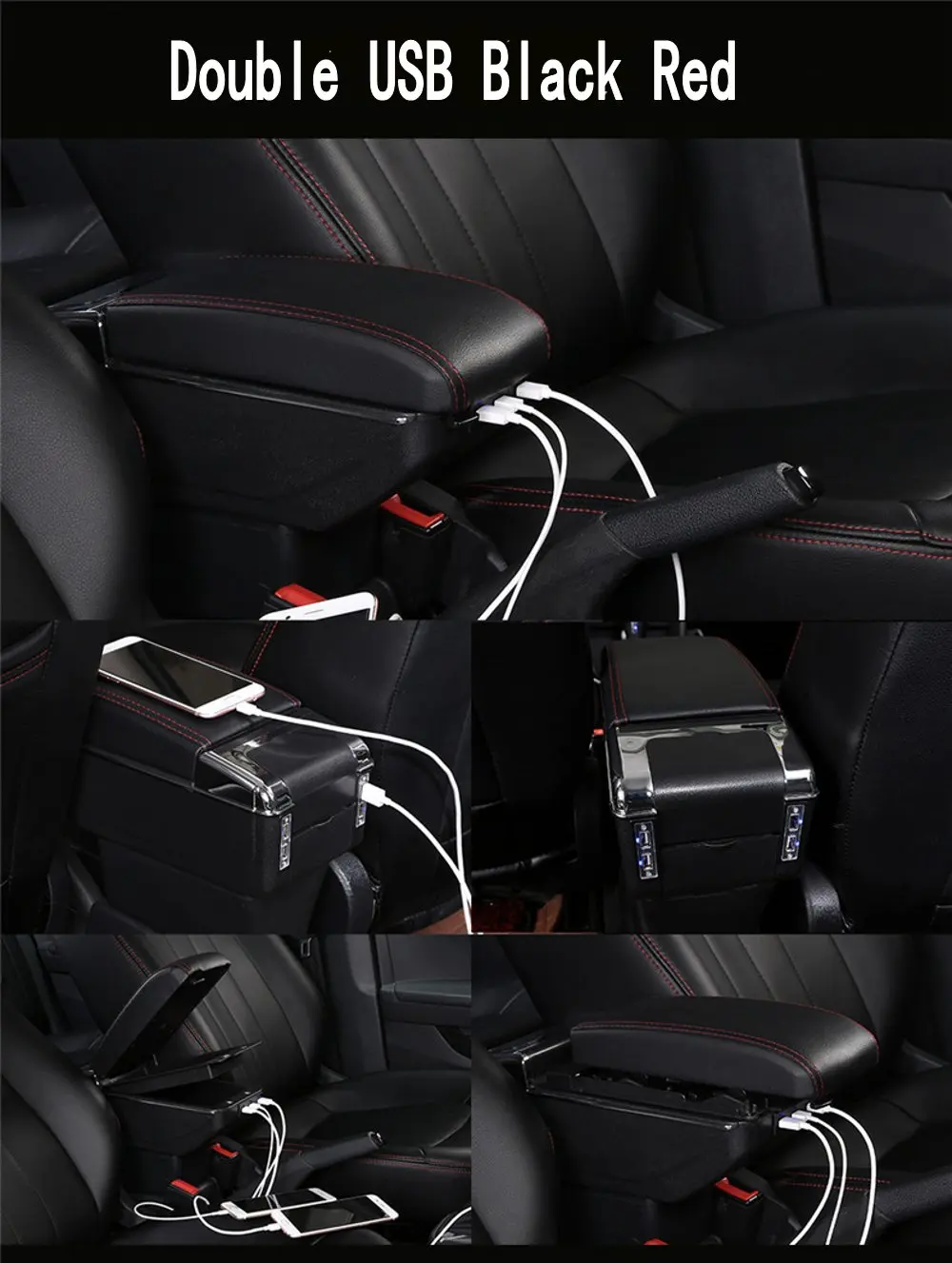Для Polo подлокотник коробка Polo универсальная 2009- Автомобильная центральная консоль Модификация аксессуары двойной приподнятый с USB