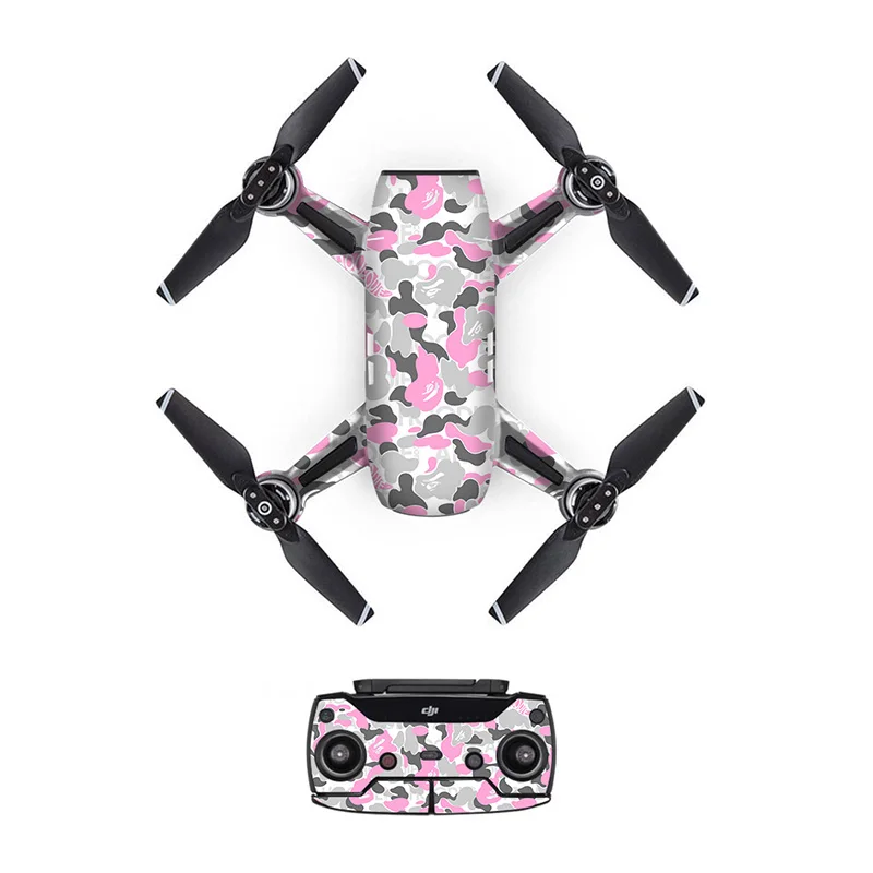 ПВХ наклейка из углеродного волокна для DJI Spark наклейки защитная кожа Наклейка s для дрона корпус пульта дистанционного управления и 3 батареи