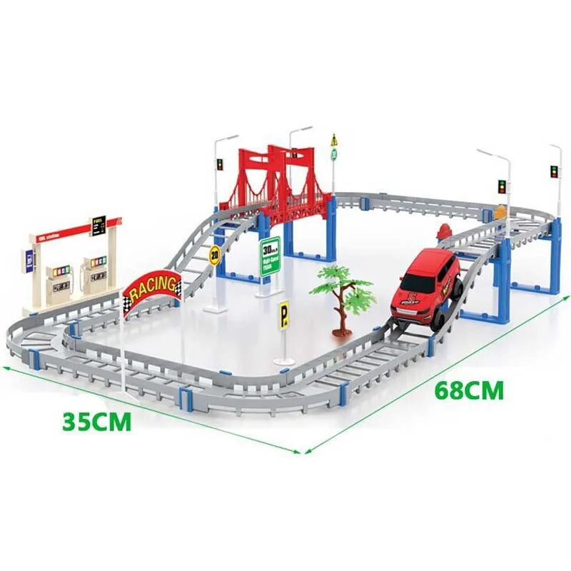Поезд игрушки Электрический легкий рельсовый автомобиль 55 шт./компл. для детей