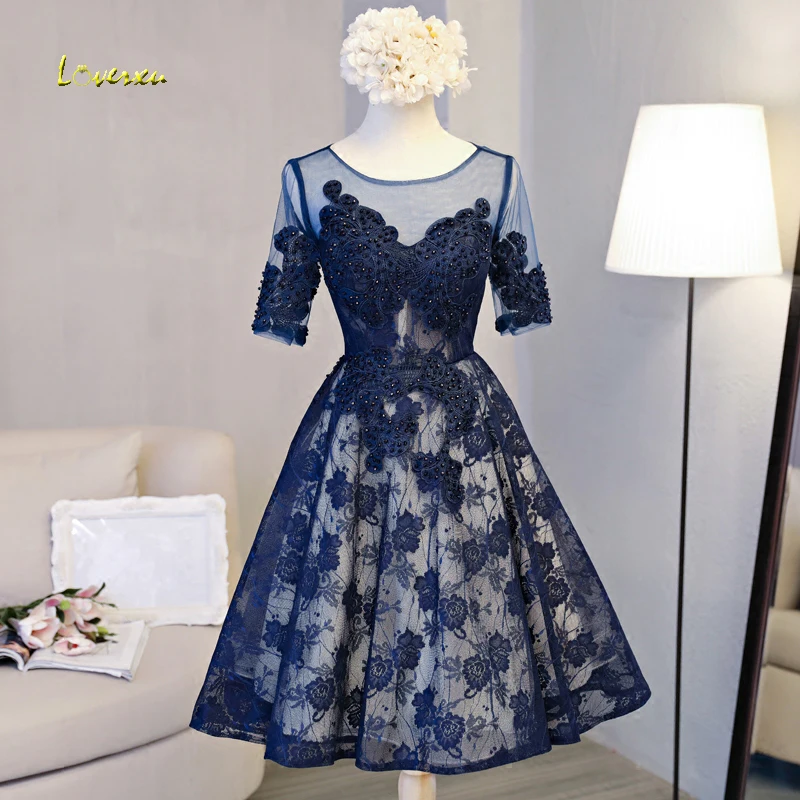 Loverxu Новое поступление из кружева с вырезом на шее до трапециевидные кружевные