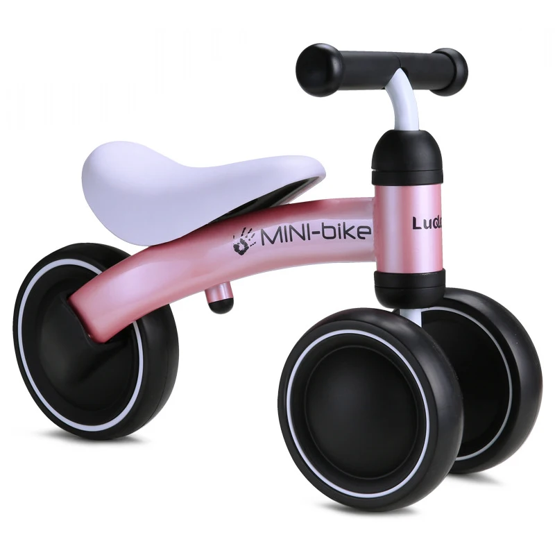 Pink Balck Wheel Детский трехколесный велосипед баланса для детский велосипед ходунки для ходьба поезд скутер для ребенка игрушка-лучший подарок - Цвет: Pink Balck Wheel