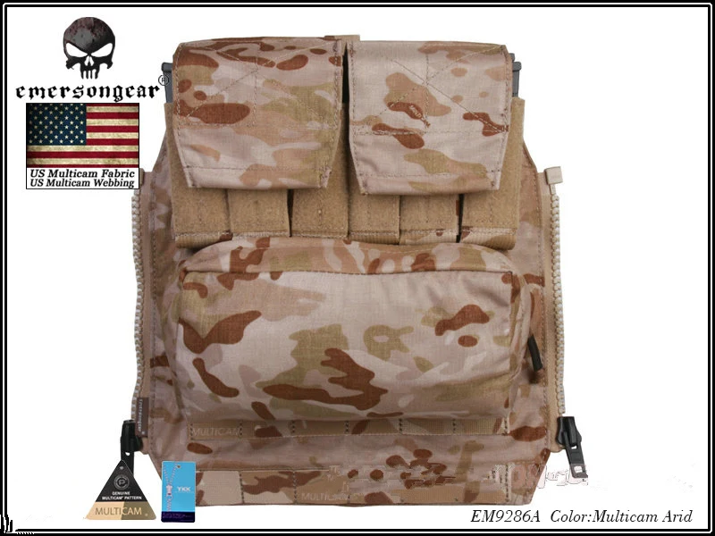 MCAD Emerson gear Back Pack на молнии панель для AVS JPC2.0 CPC Emerson тактический страйкбол Wargame Combat gear EM9286 мультикам койот черный - Цвет: MCAD