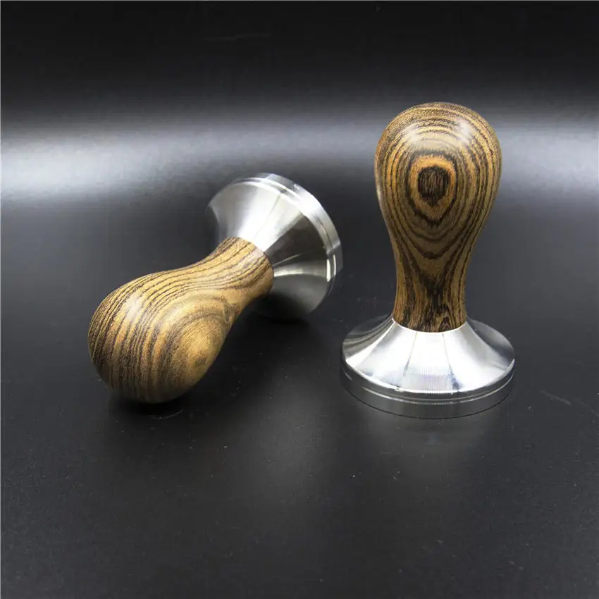 Темпер для кофе с золотой ручкой из сандалового дерева нержавеющей стали 51/53/54/58