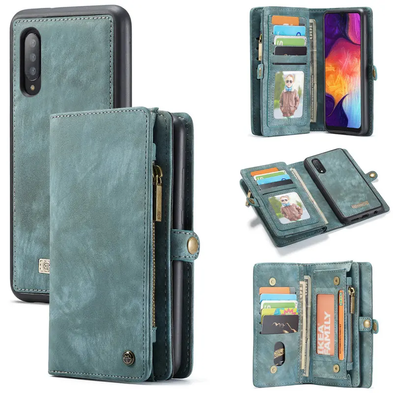 Оригинальный чехол-кошелек CaseMe для телефона Samsung Galaxy A50 роскошный 2 в 1