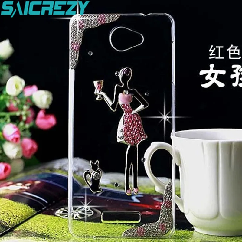 Роскошный прозрачный защитный 3D чехол со стразами для Sony Xperia M5 E4 E5 XA XZ Z5 Compact XZ1 XZ2