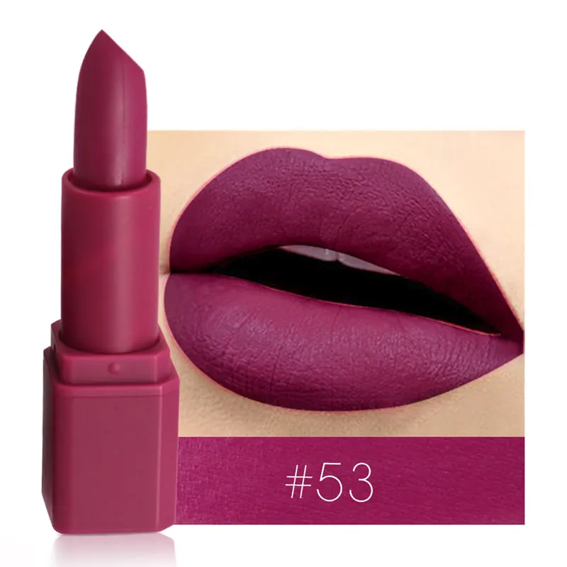 53 49# Miss Rose Новые матовые помады женские сексуальные красные губы цветная Косметика Batom водостойкая стойкая нюдовая Помада Макияж - Цвет: 53
