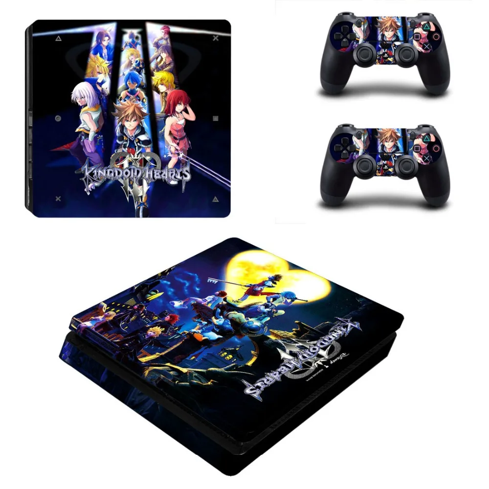 Тонкая наклейка Kingdom Hearts 3 для консоли Sony PlayStation 4 и 2 контроллеров PS4 Slim|Наклейки| |