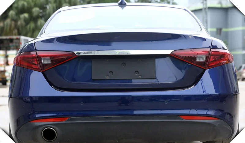 Для Alfa Romeo Giulia аксессуары задний багажник дверь центр литья хвост ворота полосы гарнир Нержавеющая сталь укладки