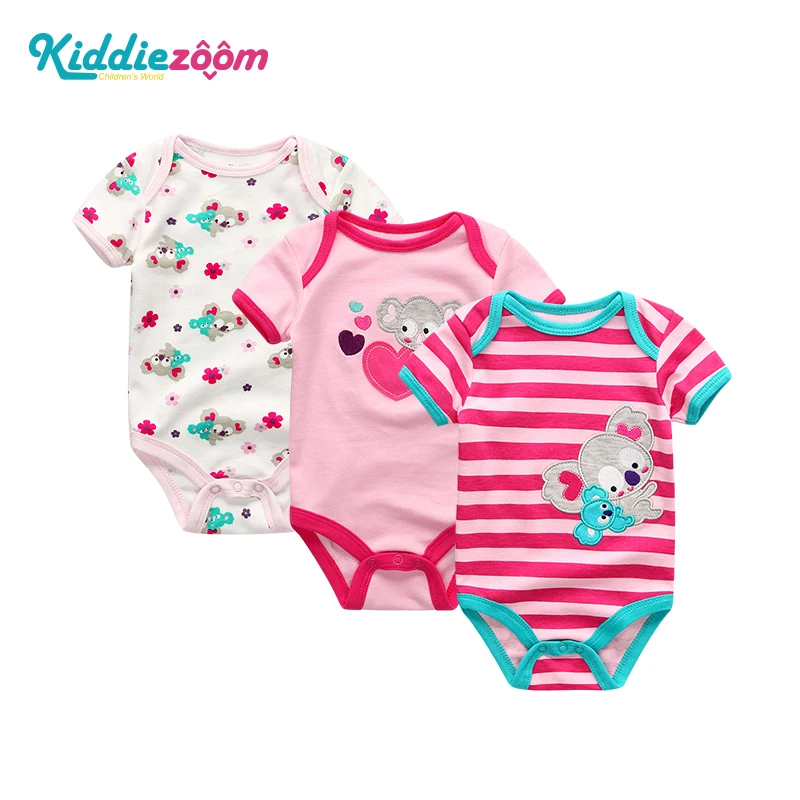 2019 Единорог 100% хлопок цельная Одежда для маленьких девочек новорожденных