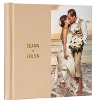 linen cover custom flush mount wedding photo albums for newlyweds or professional photographer