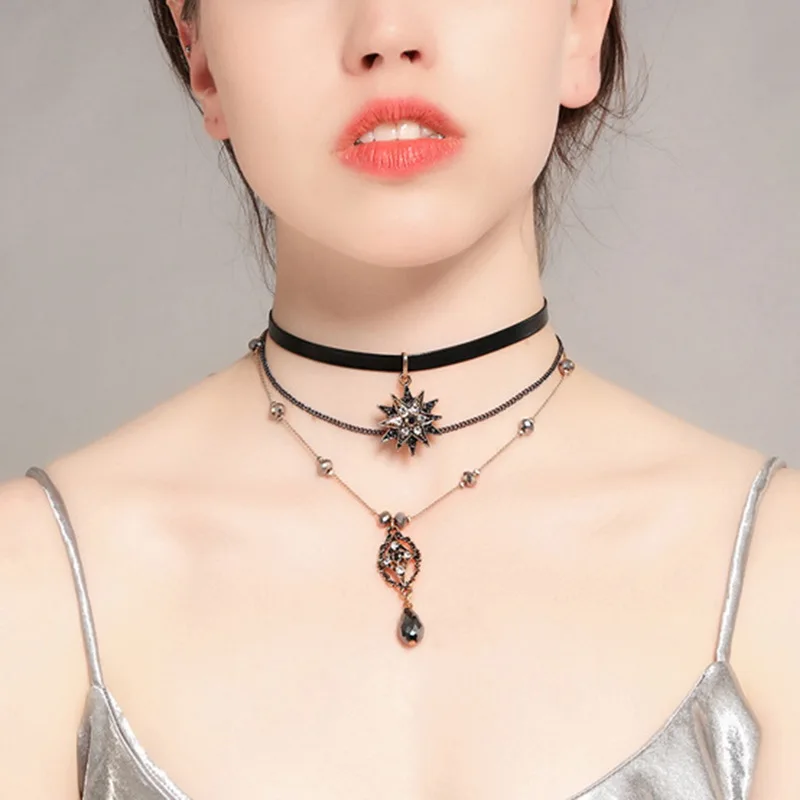 2019 модное ретро новое многослойное колье ожерелье темперамент звезды Снежинка