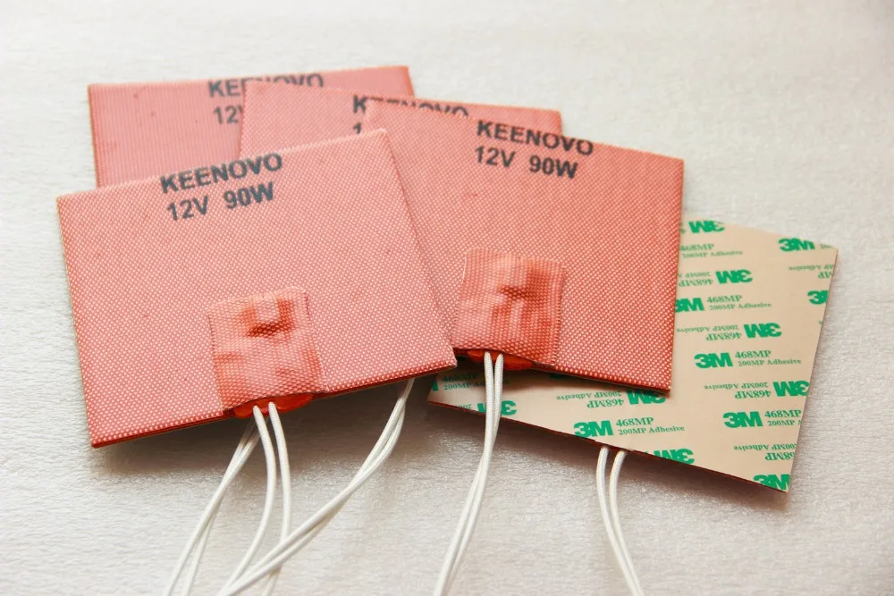 Силиконовый нагреватель для горячей панели Keenovo, 120 мм X 120 мм, 90 Вт при 12 В, с термостатом 150 градусов C