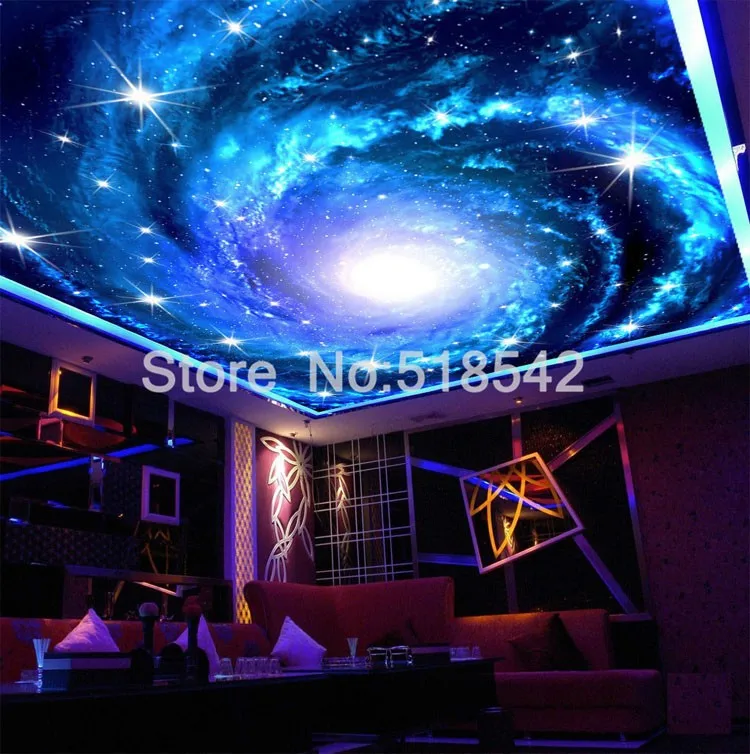Пользовательские 3D фото обои Galaxy Star потолок Фреска стены Книги по искусству живопись Гостиная Спальня потолок фреска обои де Parede 3D