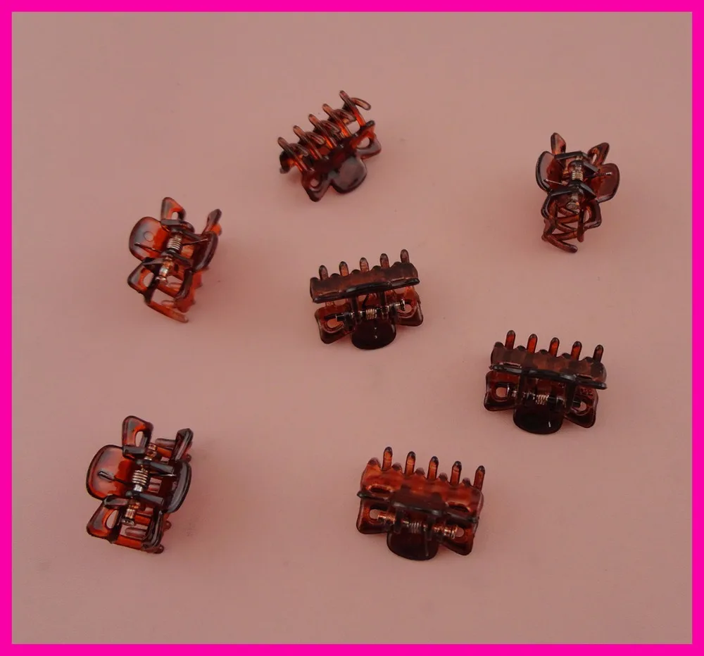 

50 шт. 2,1 см * 1,65 см прозрачный Красный Кофейный пластиковый коготь для волос для фиксации хвостиков, Детские Пластиковые Когти для конского х...