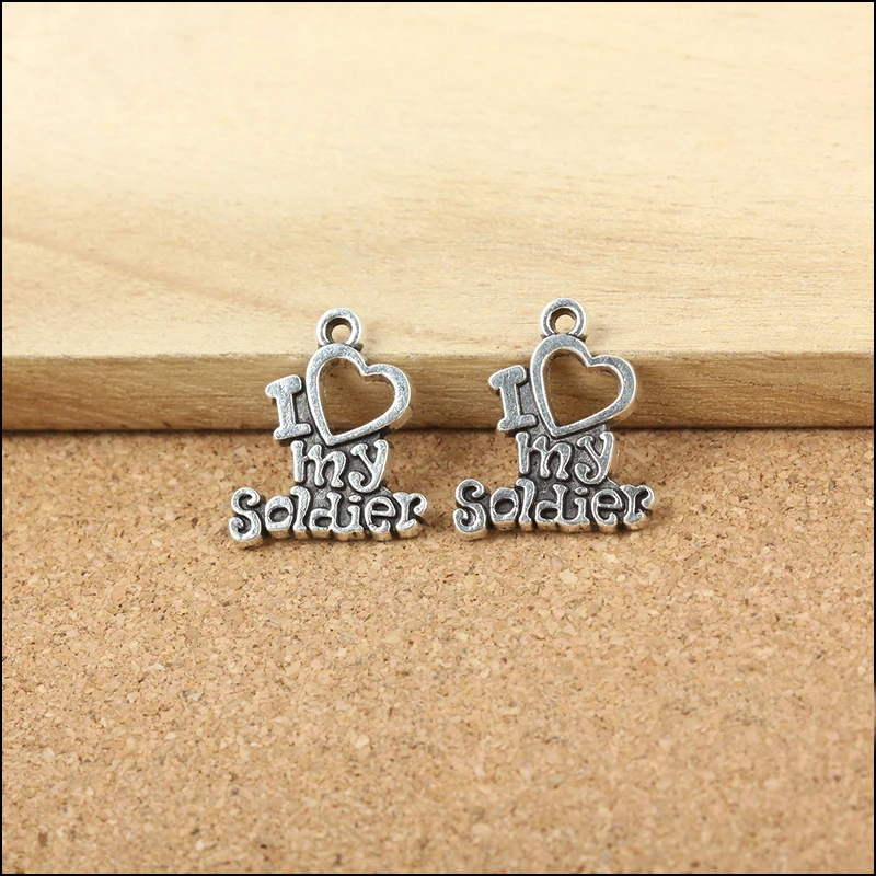 Высокое качество 10 шт./лот античные посеребренные печатные военные подвески с