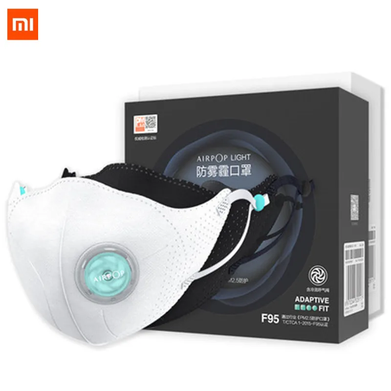 4 шт. Xiaomi AirPOP фильтр Маска 98.2% PM 2,5 с вентиляционным клапаном долговечная анти-Дымчатая комфортная маска для лица 2 цвета