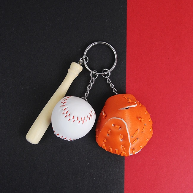 Софтбол Брелок с бейсбольными атрибутами очарование кулон декоративные