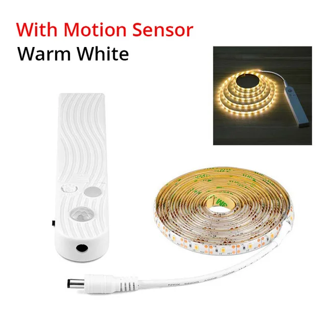 Motion Sensor Warm Сенсор светодиодный ночник под кровать свет PIR сенсорный детектор Управление светодиодный шкаф для ламп гардероб Kichen освещение 5 В - Испускаемый цвет: Motion Sensor Warm