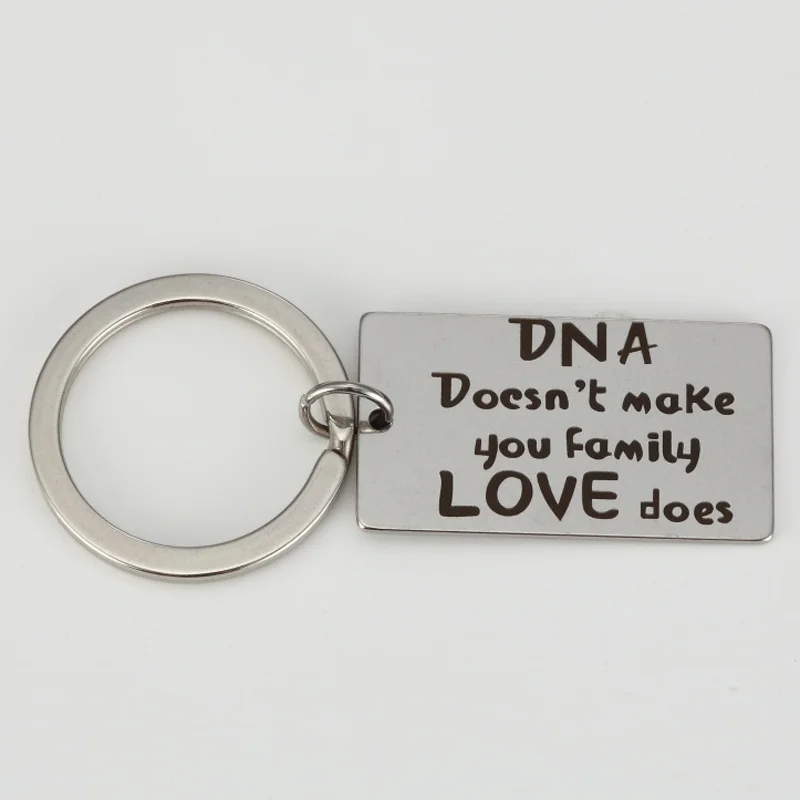 Нержавеющая сталь DNA не делает семейную любовь брелок держатель для ключей Семья