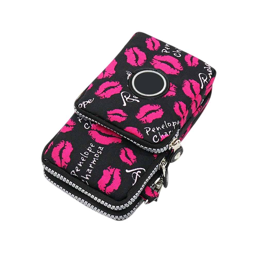 lips print Женская сумка-мессенджер через плечо, кошелек, сумочка, чехол для телефона, на молнии, повседневная сумка на плечо, кошелек, LT88 - Цвет: lips print