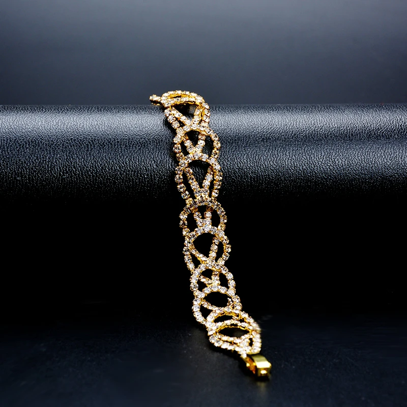 KissLip Bling высокое качество кубического циркония Для женщин браслет кристалл камни