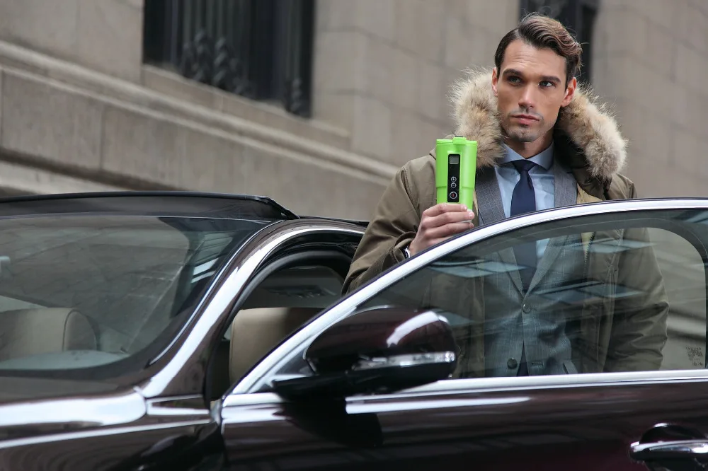 Металлическая чашка с подогревом для автомобиля 12 В 410 мл нержавеющая сталь