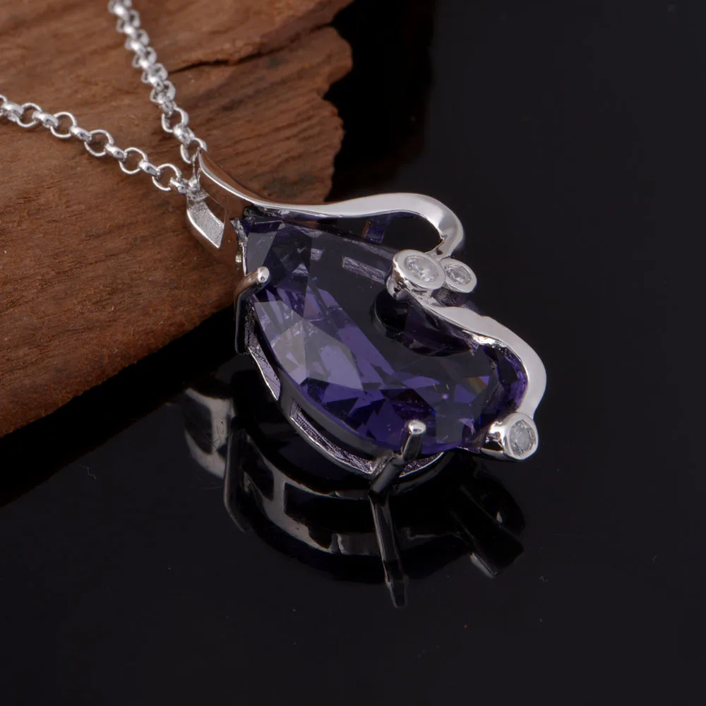 Милый таинственный фиолетовый Стиль Кристалл женский белый покрытый прозрачный