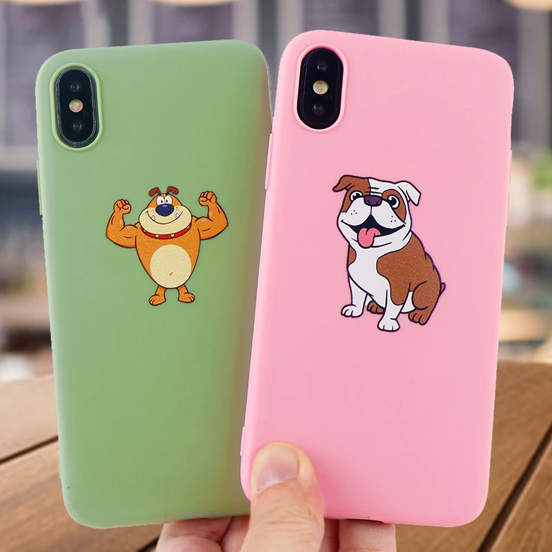 Fashion Dog Phone Cases for IPhone X XS MAX XR 8 7 6 S Plus Case Bulldog Soft Silicone Fitted Mobile Covers Accessories |