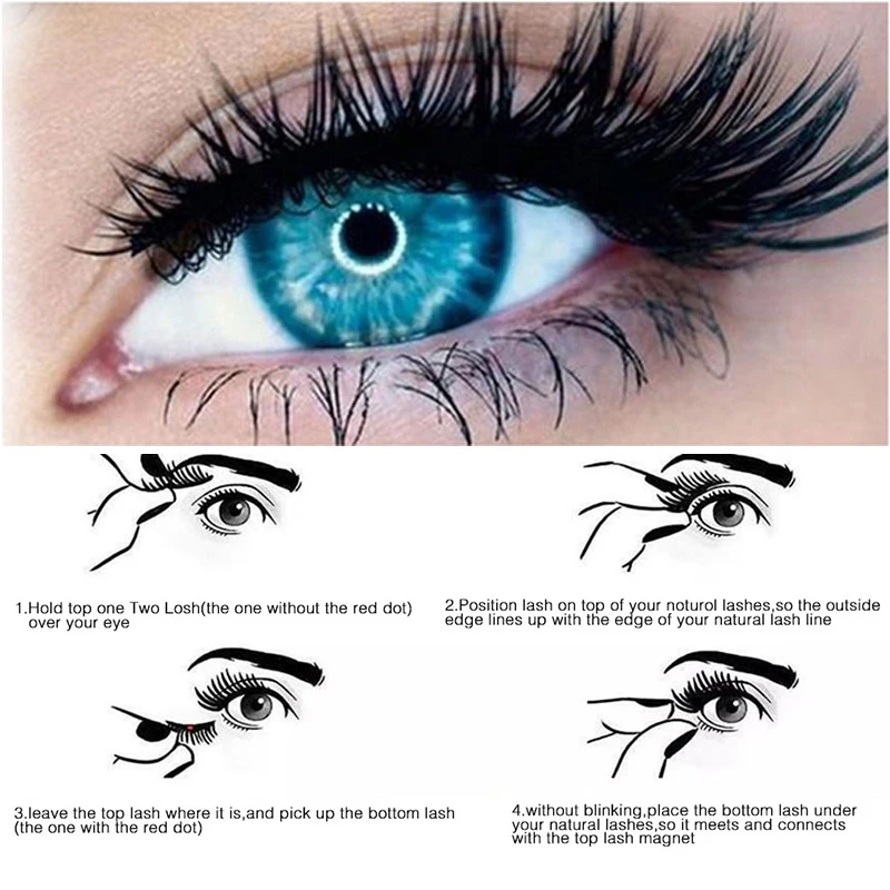 Магнитные 3D ресницы с одним магнитом 1 пара без клея богатый стиль толстые для