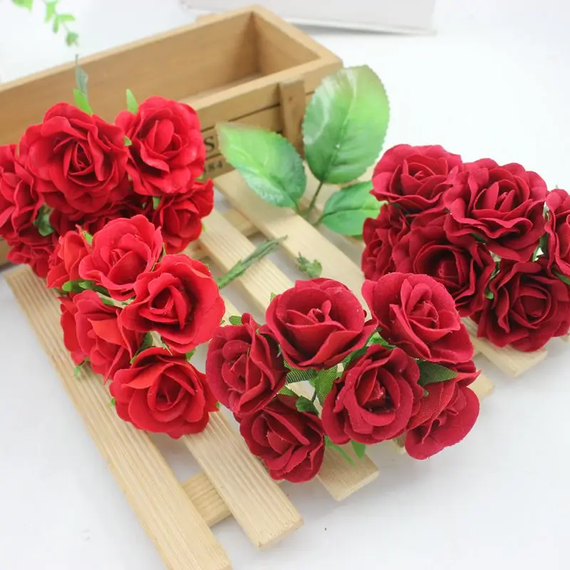 6 шт. искусственные шелковые цветы 4 см|silk flower bouquet|flower bouquetartificial silk flowers bouquet |