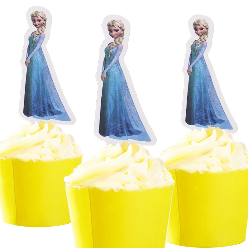 50 шт. красивая принцесса Русалочка Ариэль Ана Эльза мультфильм бумажный Топпер