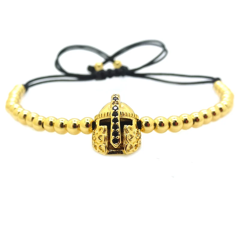 Новый браслет Atolyewolf розовое золото цвет шлем римского воина плетение из бисера