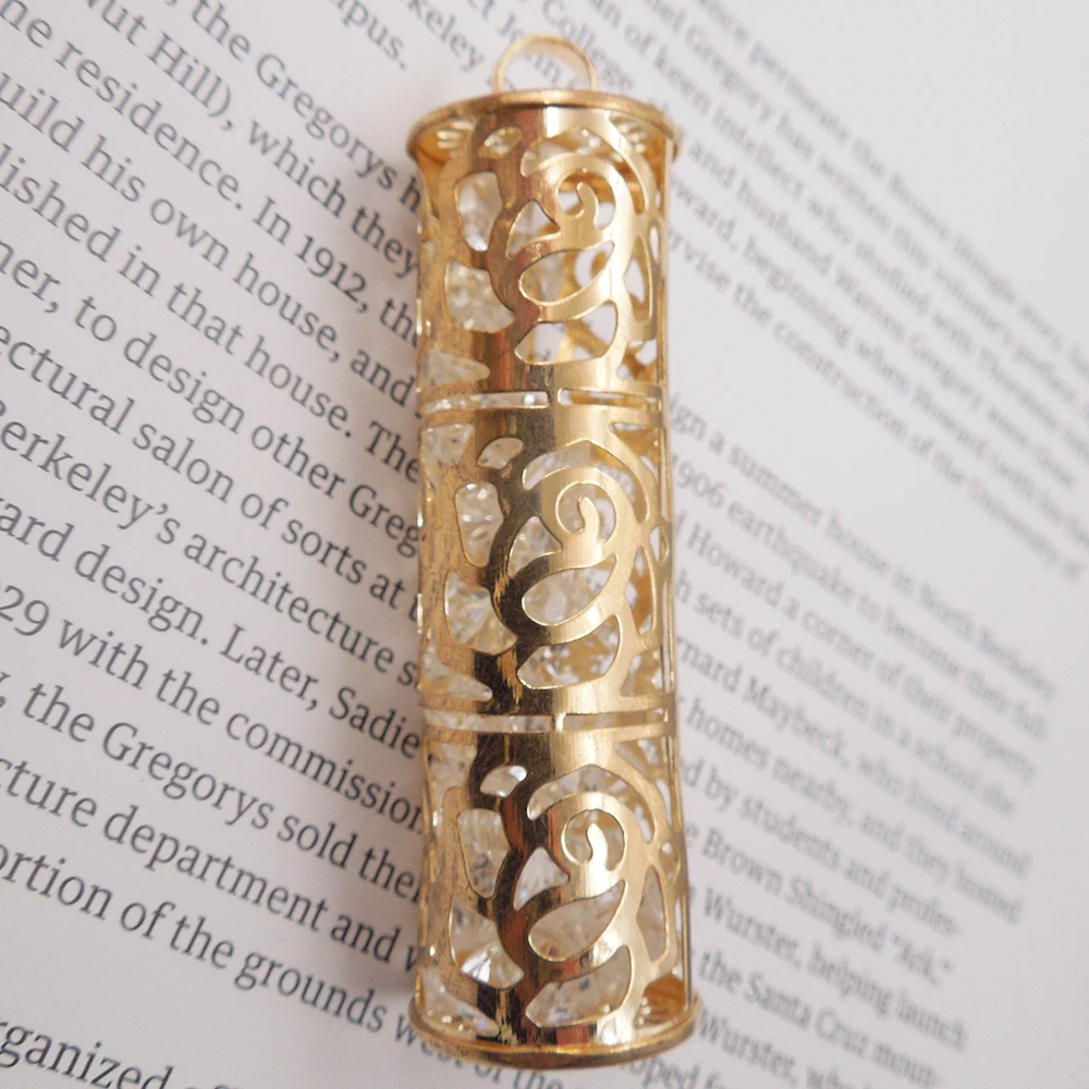 Hollow Rhinestone Gold Pendants Flower Cylinder Round for Necklaces Earrings Bracelets 63mm(2.48&quot) ev-pe2 | Украшения и
