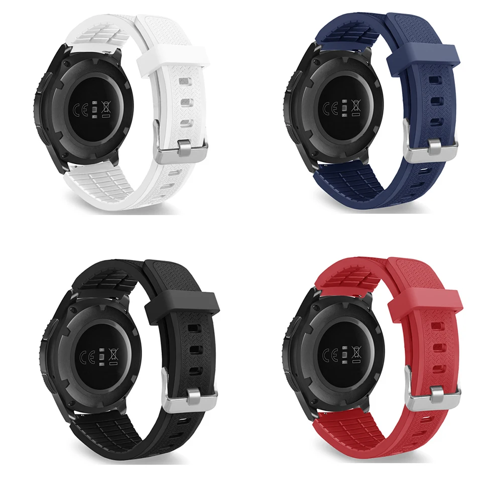 Ремешок силиконовый для Samsung Gear S3 Classic/Frontier/R770 резиновый браслет с металлической