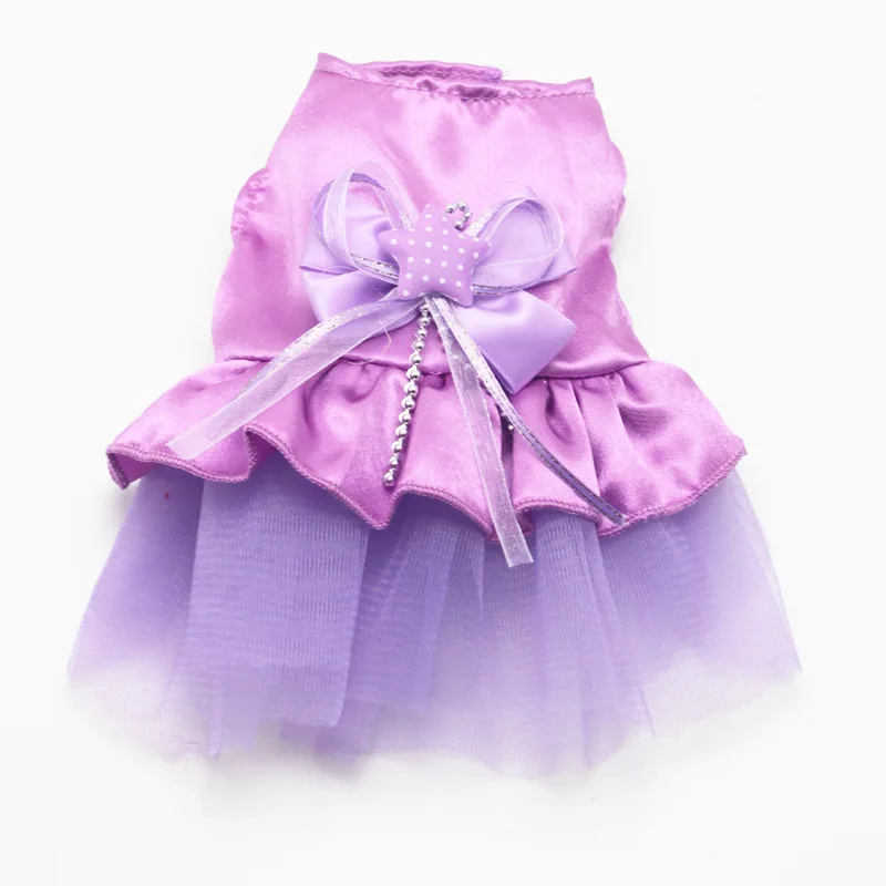 Летнее домашнее животное Чихуахуа Одежда Розовый Фиолетовый кружева платье юбка