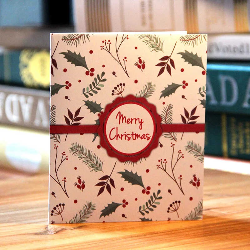 

Free shipping 40pcs Wholesale Creative Laser Cut 3D Christmas Santa Claus deer Postcard blessing Gift Invitations Greeting Card