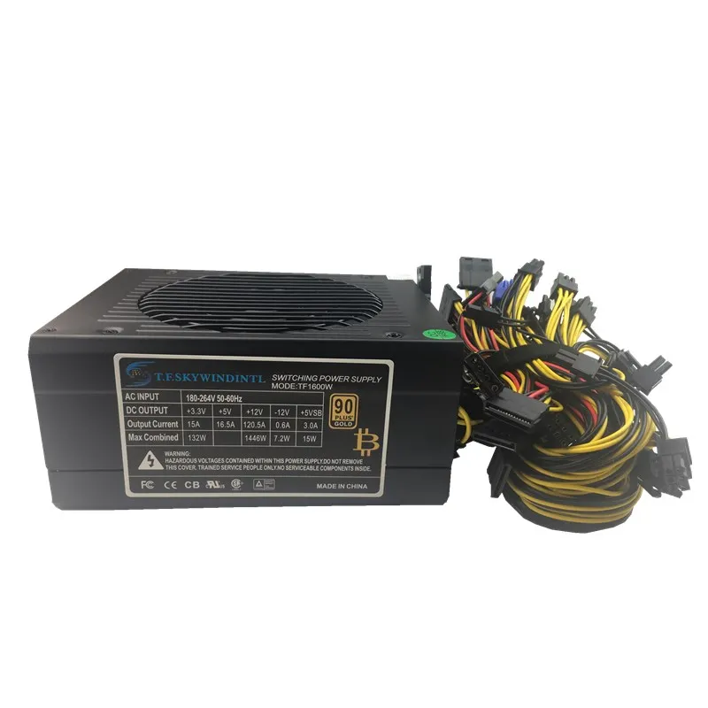 Блок питания для майнинга 1600 Вт antminer pico psu asic bitcoin miner rx 470 580 570 rx480 atx fonte de alimenta