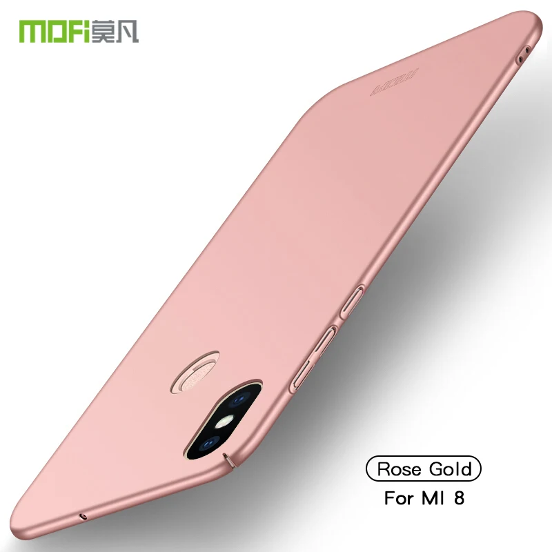 rose gold Чехол MOFi для Xiaomi Mi 8, Черный Защитный чехол для Xiaomi Mi 8, Жесткий Чехол - Цвет: rose gold