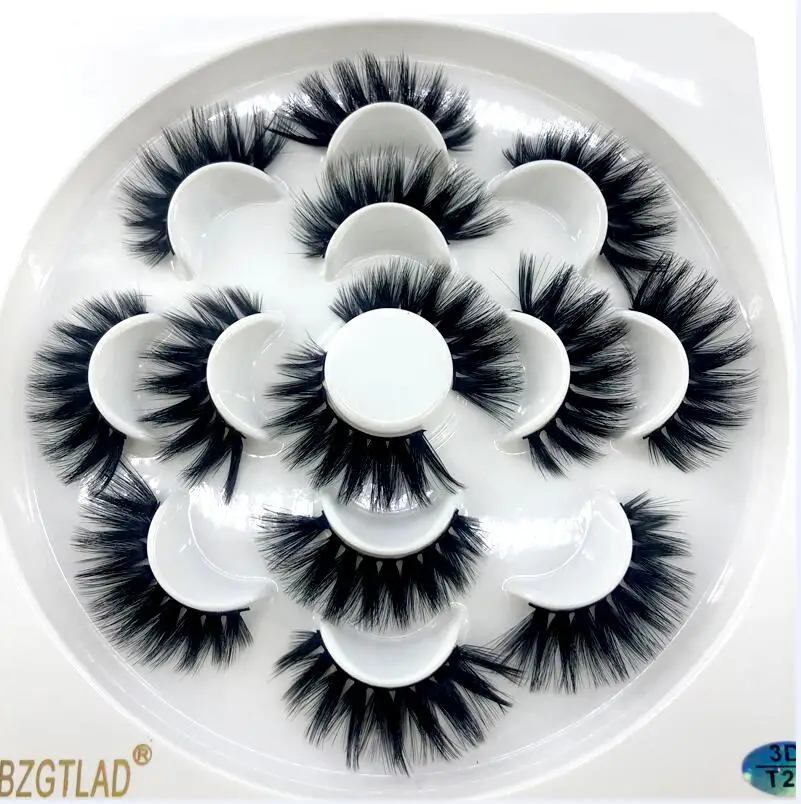 7 Pairs T28 4/7 пар 3D норковые накладные ресницы 15-25 мм ресницы толстые длинные пушистые ручной работы безжалостные норковые наращивание ресниц инструменты - Цвет: 7 Pairs T28