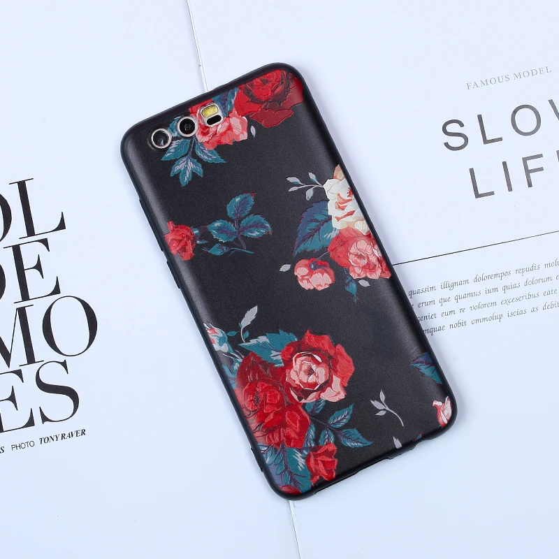 Чехол для Huawei Honor 9 10 Lite 6X 7X Nova 3E 2 Plus Мягкий ТПУ матовый Силиконовый Цветочный чехол