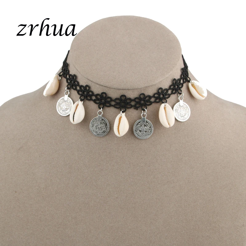 Женское колье-чокер ZRHUA Boho Sea Shell колье с натуральным чехлом простое ожерелье для