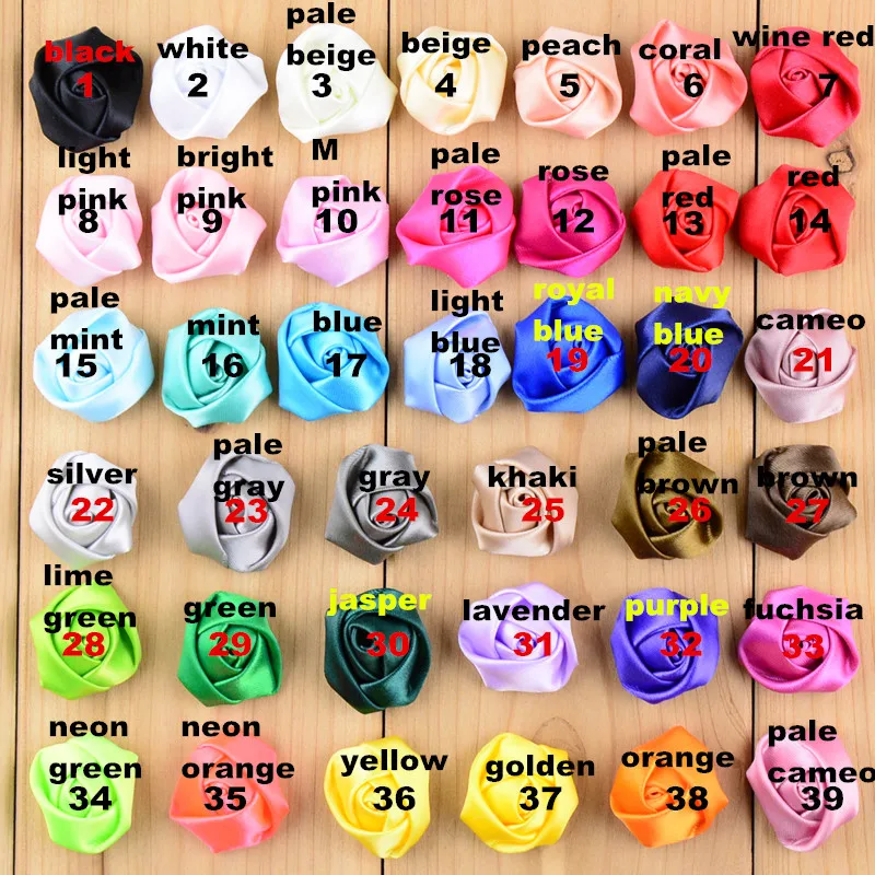 500 шт./лот 1 дюйм Мини Лента атласные розетки аксессуары для одежды Классический 3D