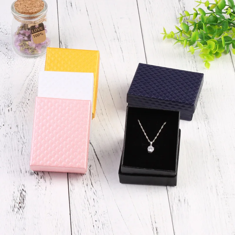 Black Diamond Jewelry Necklace Storage Paper Box Ring Stud Earring Packaging Gift 7x9x3cm Earrings Trinket Display Case | Украшения и