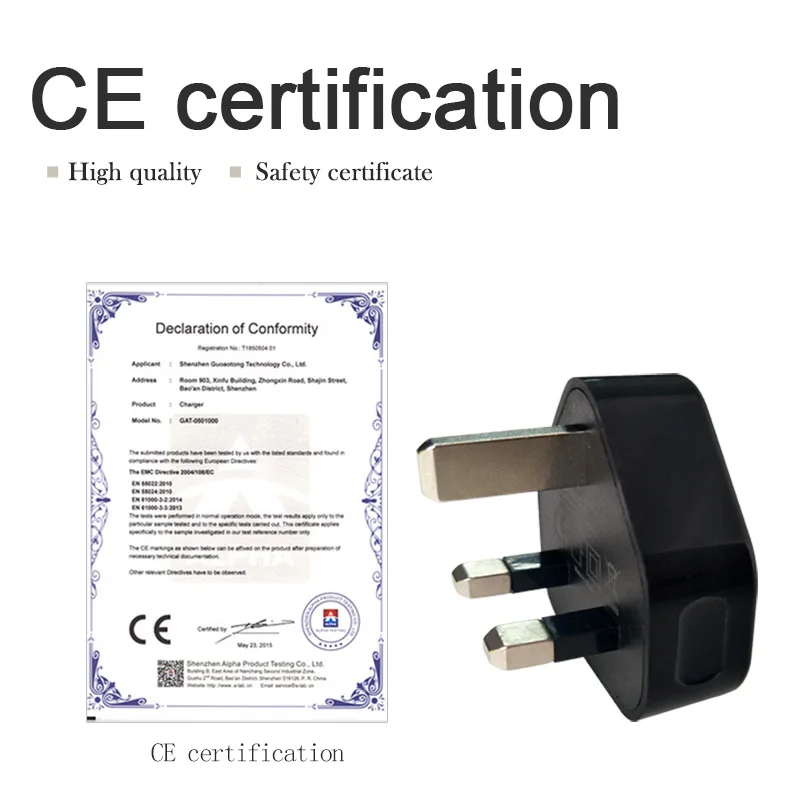 USB зарядка 5V1A Сертифицированный адаптер стандарта CE переходник для