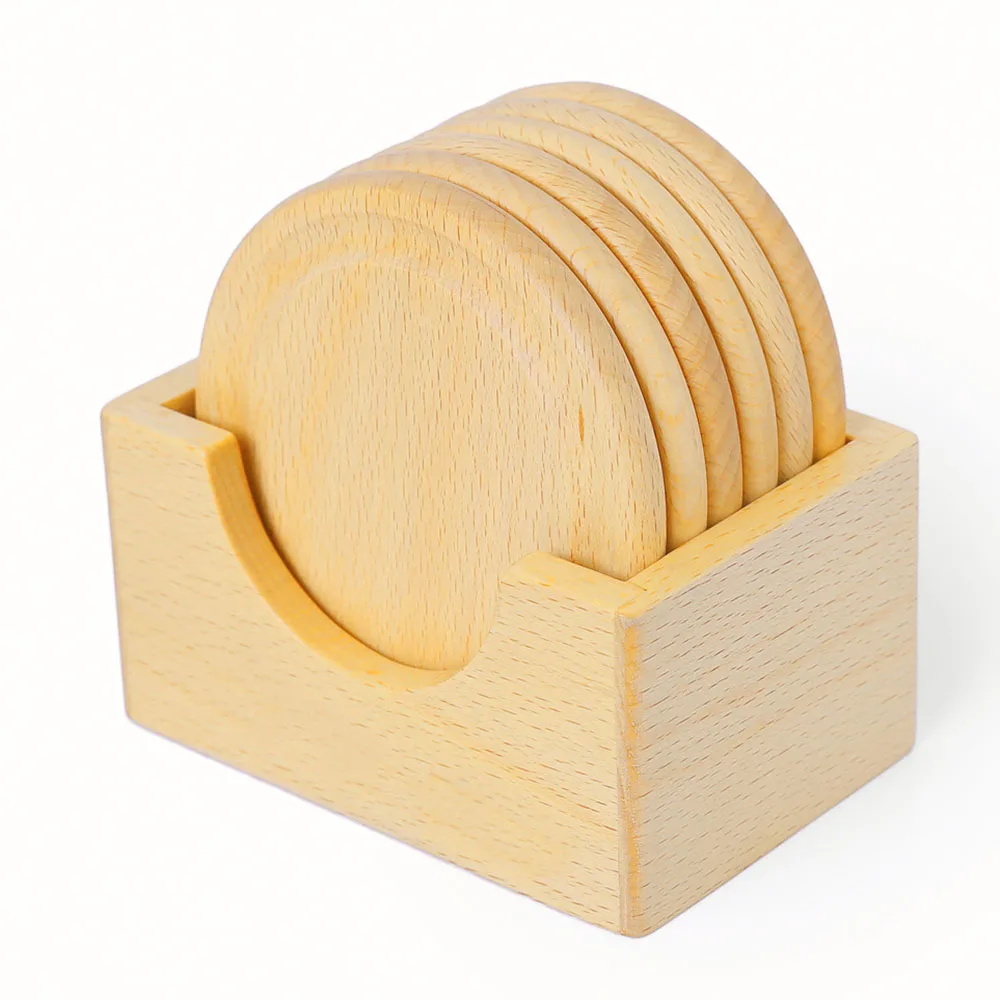 Деревянные подстаканники прочные водонепроницаемые Нескользящие 6 шт.|wood coasters|cup