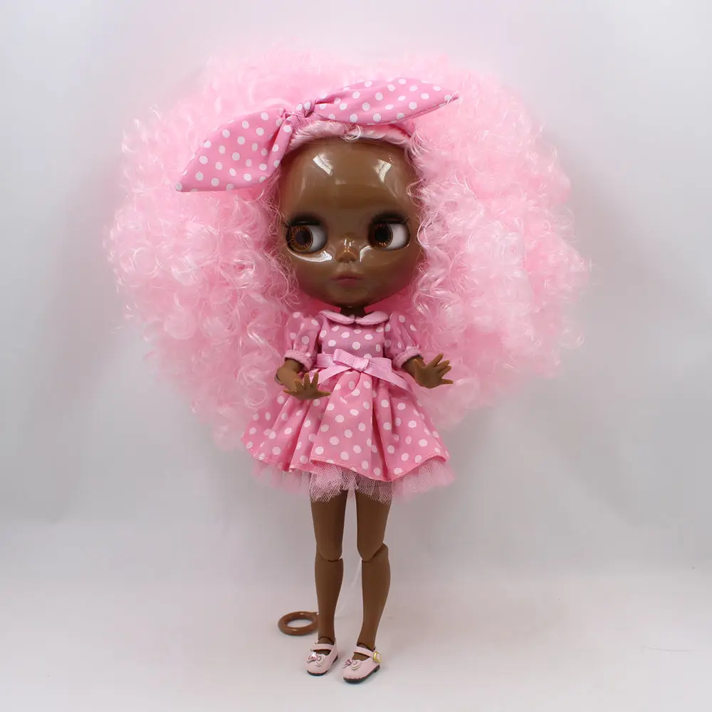 Кукла Blyth ICY DBS с суперчерным тоном кожи самой темной кожей черной микс большими