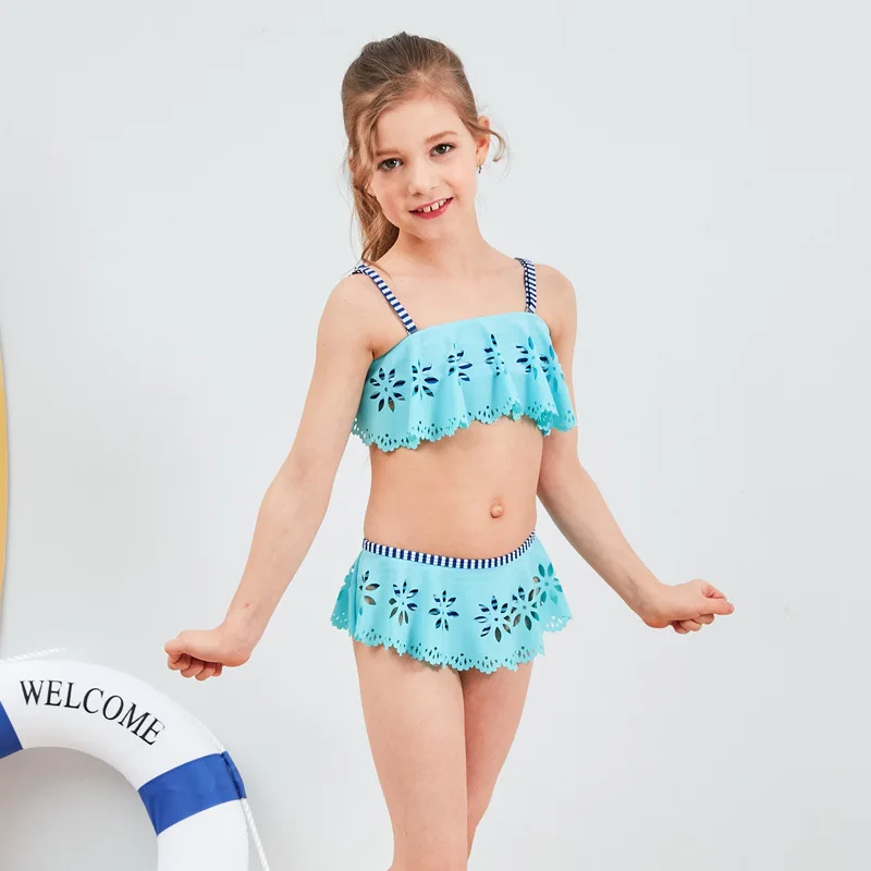 2020 купальный костюм для девочек из двух предметов детские купальники детский