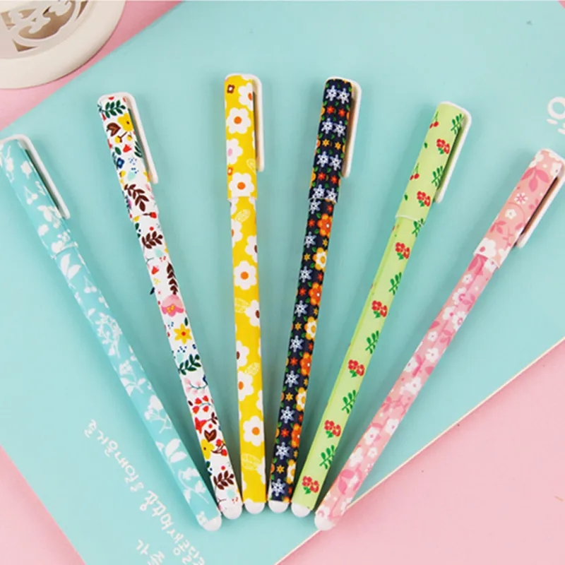 

6 Pcs/lot Cute Gel Pens 0.38mm Colored Gel Pens Kawaii Stationery Office Accessories School Supplies Cute Pen Kid Writing Gifts